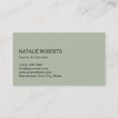 Professional House Cleaning Service Sage Green Visitekaartje (Achterkant)
