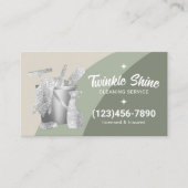 Professional House Cleaning Service Sage Green Visitekaartje (Voorkant)
