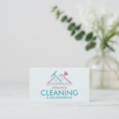 Professional House Cleaning Services Business Card Visitekaartje (Staand voorkant)