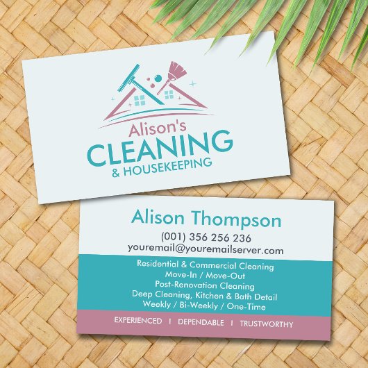 Professional House Cleaning Services Business Card Visitekaartje