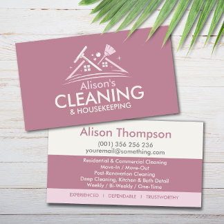 Professional House Cleaning Services Business Card Visitekaartje