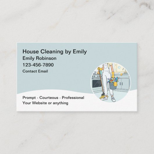 Professional House Cleaning Services Modern Visitekaartje (Voorkant)
