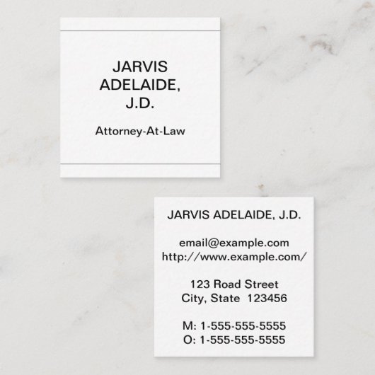 Professional, Humble en Dapper Visitekaartje (Voorkant / Achterkant)