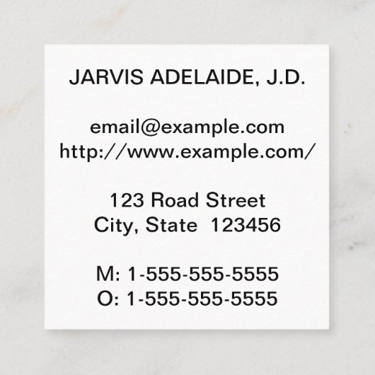 Professional, Humble en Dapper Visitekaartje (Achterkant)