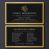 Professional HVAC Technician Gold Metallic Visitekaartje