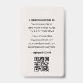 Professional ID Photo Logo Employee Off-White Badge (Achterkant)