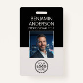 Professional ID Photo Logo Employee Off-White Badge (Voorkant)
