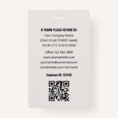 Professional ID Photo Logo Employee Off-White Badge (Achterkant)