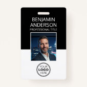 Professional ID Photo Logo Employee Staff Black Badge (Voorkant)
