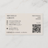 Professional Initial Crown Monogram Sand Marketing Visitekaartje (Achterkant)
