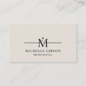 Professional Initial Crown Monogram Sand Marketing Visitekaartje (Voorkant)