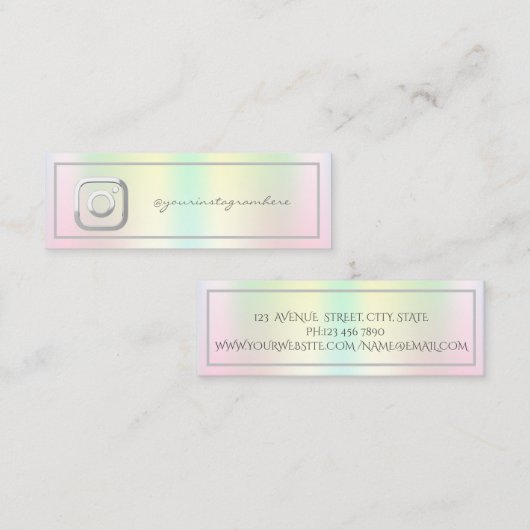 Professional Instagram Holographic Visitekaartje (Voorkant / Achterkant)