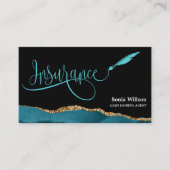 Professional Insurance Agent Blauwgroen Agate Gold Visitekaartje (Voorkant)
