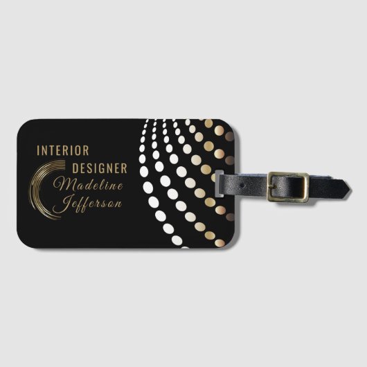 Professional Interior Designer - Gold en zwart Bagagelabel (Voorkant (horizontaal))