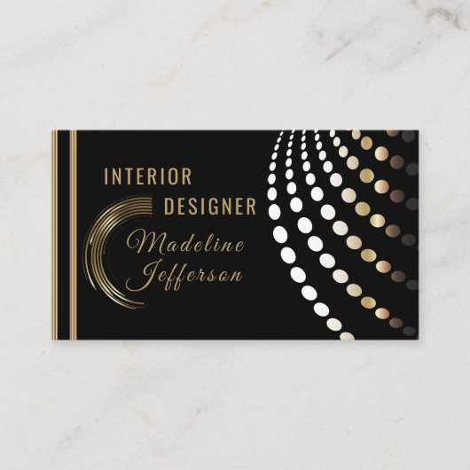 Professional Interior Designer - Gold en zwart Visitekaartje (Voorkant)