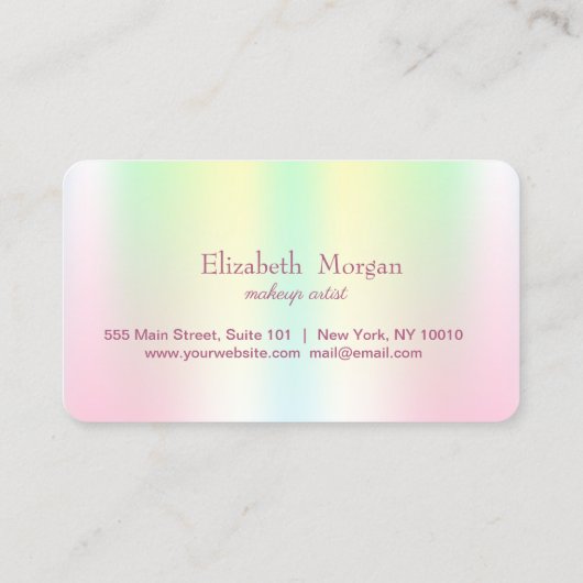 Professional Iridescent Holographic Loyalty-Kaart Klantenkaartje (Achterkant)