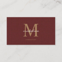 Professional Knit Tweed Red Maroon Gold Monogram