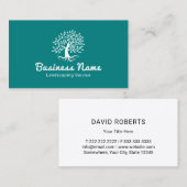 Professional Landscaping Lawn Care Tree Blauwgroen Visitekaartje (Voorkant / Achterkant)