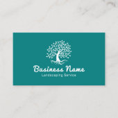 Professional Landscaping Lawn Care Tree Blauwgroen Visitekaartje (Voorkant)