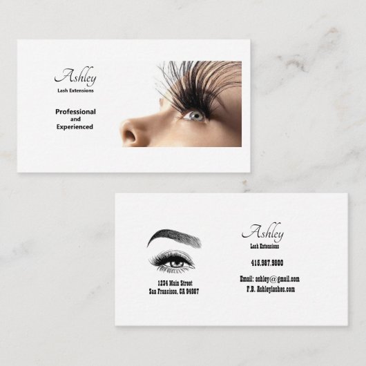 Professional Lash Extension Stylist-Visitekaartjes Visitekaartje (Voorkant / Achterkant)