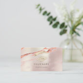 Professional Lashes Brow Makeup Marble Roos QRCode Visitekaartje (Staand voorkant)