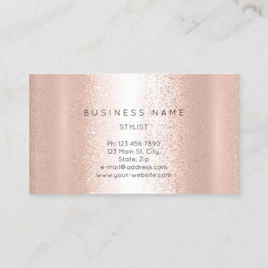 Professional Lashes Brows Makeup Eye Gold Roos Visitekaartje (Achterkant)