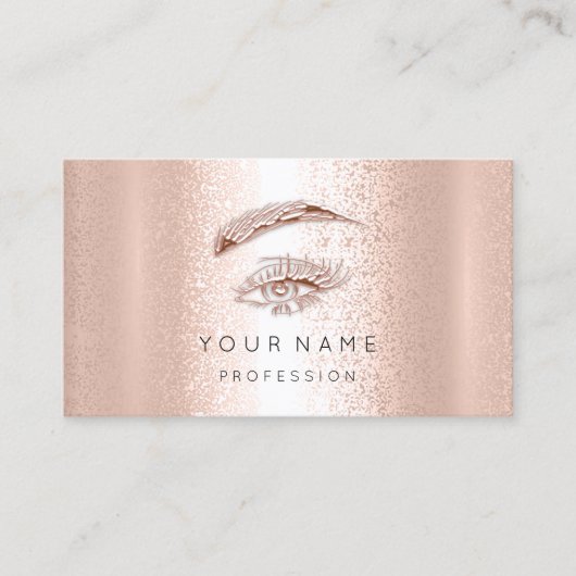 Professional Lashes Brows Makeup Eye Gold Roos Visitekaartje (Voorkant)