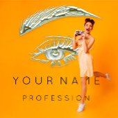 Professional Lashes Brows Makeup Logo Blue Aqua Visitekaartje