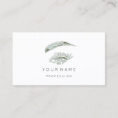 Professional Lashes Brows Makeup Logo Blue Aqua Visitekaartje (Voorkant)