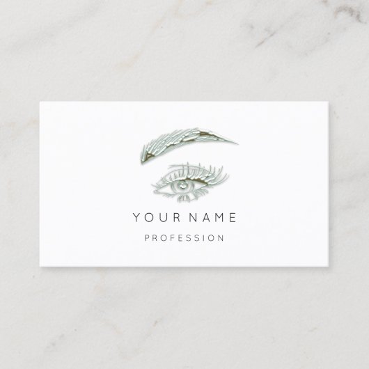 Professional Lashes Brows Makeup Logo Blue Aqua Visitekaartje (Voorkant)