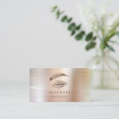 Professional Lashes Brows Makeup Logo Eyes Roos Visitekaartje (Staand voorkant)