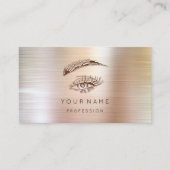 Professional Lashes Brows Makeup Logo Eyes Roos Visitekaartje (Voorkant)