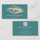 Professional Lashes Brows Makeup Logo Gold Blauwgr Visitekaartje (Voorkant / Achterkant)