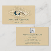 Professional Lashes Brows Makeup Logo Gold Glitter Visitekaartje (Voorkant / Achterkant)