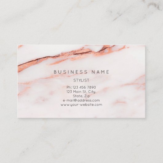 Professional Lashes Brows Makeup Logo Gold Marble Visitekaartje (Achterkant)