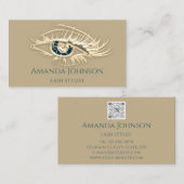 Professional Lashes Brows Makeup Logo Gold Mustard Visitekaartje (Voorkant / Achterkant)