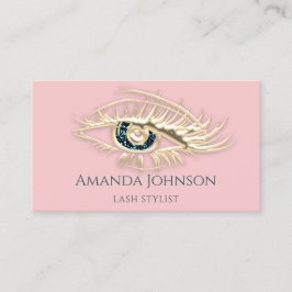 Professional Lashes Brows Makeup Logo Gold Pink Visitekaartje