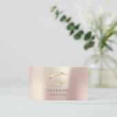 Professional Lashes Brows Makeup Logo Gold Roos Bu Visitekaartje (Staand voorkant)