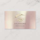 Professional Lashes Brows Makeup Logo Gold Roos Bu Visitekaartje (Voorkant)