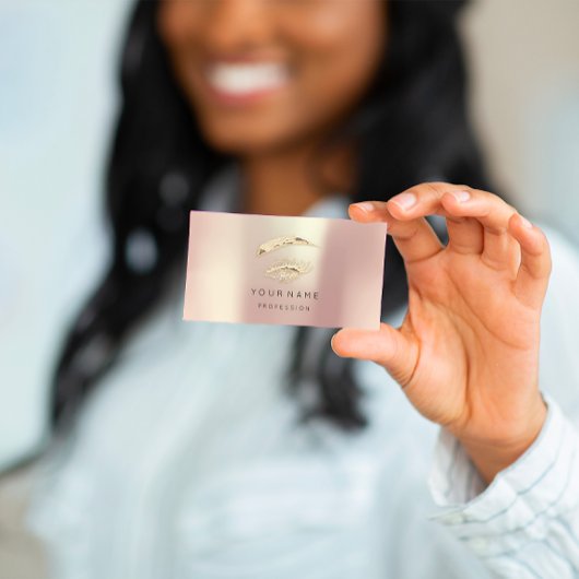 Professional Lashes Brows Makeup Logo Gold Roos QR Visitekaartje