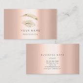 Professional Lashes Brows Makeup Logo Gold Roos Visitekaartje (Voorkant / Achterkant)