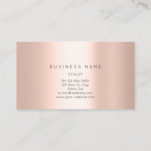 Professional Lashes Brows Makeup Logo Gold Roos Visitekaartje (Achterkant)