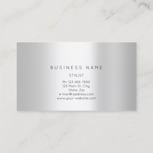 Professional Lashes Brows Makeup Logo Gold Silver Visitekaartje (Achterkant)