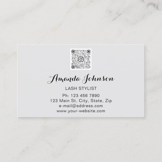 Professional Lashes Brows Makeup Logo grijs Visitekaartje (Achterkant)