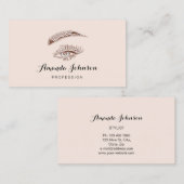 Professional Lashes Brows Makeup Logo Roos Blush Visitekaartje (Voorkant / Achterkant)