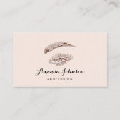 Professional Lashes Brows Makeup Logo Roos Blush Visitekaartje (Voorkant)