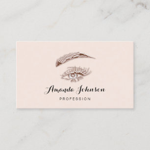 Professional Lashes Brows Makeup Logo Roos Blush Visitekaartje