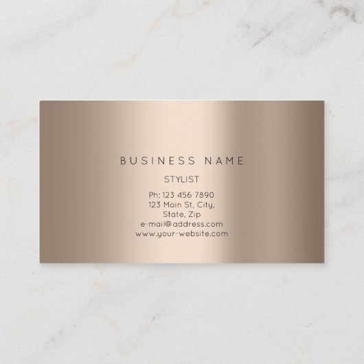 Professional Lashes Brows Makeup Logo Roos Blush Visitekaartje (Achterkant)