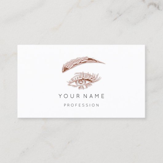 Professional Lashes Brows Makeup Logo roze Visitekaartje (Voorkant)