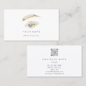 Professional Lashes Brows Makeup Logo White QRCode Visitekaartje (Voorkant / Achterkant)